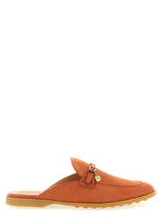 Tod’s Orange Calfskin Mules