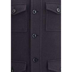 Tom Ford Blue Fleece Wool Coat - IT52 | XL