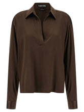 Tom Ford Brown Silk Polo Shirt