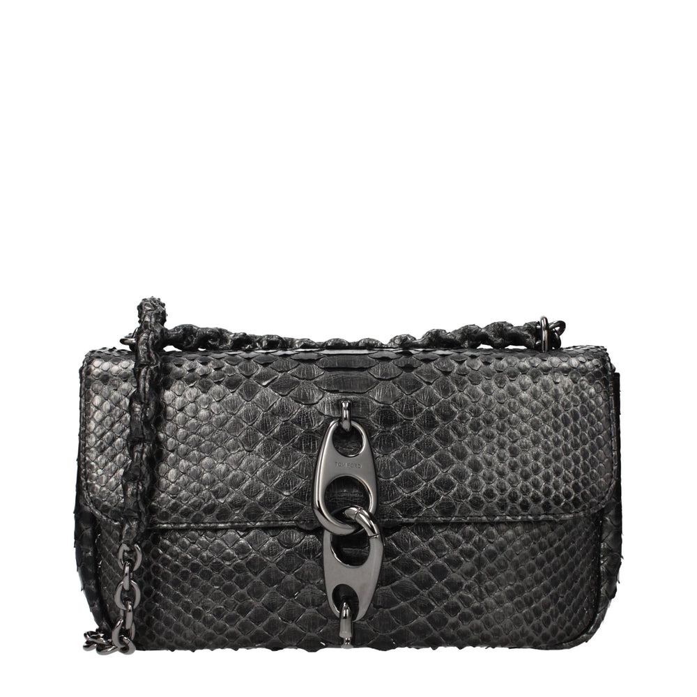 Tom Ford Gray Skin Shoulder Bag