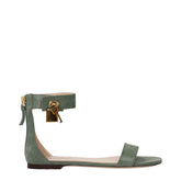 Tom Ford Green Leather Flat Sandals - EU39/US9