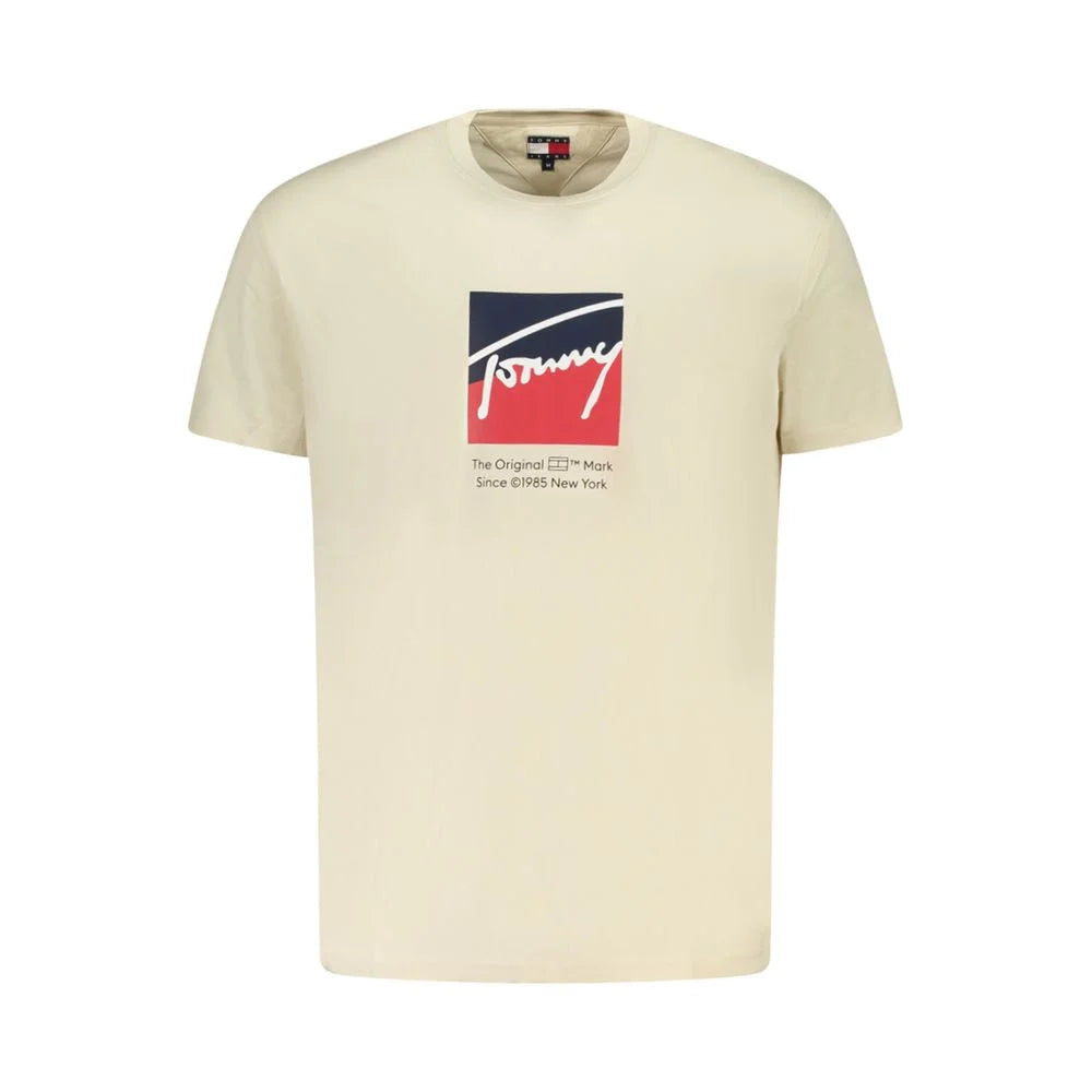 Tommy Hilfiger Beige Cotton Men T-Shirt - T-Shirts