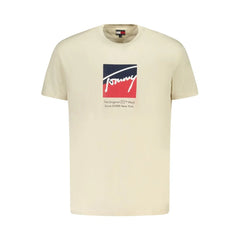 Tommy Hilfiger Beige Cotton Men T-Shirt - T-Shirts