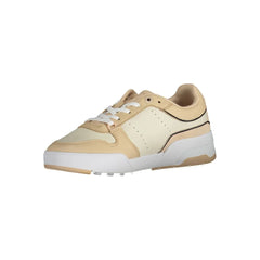 Tommy Hilfiger Beige Leather Women Sneaker - Sneakers