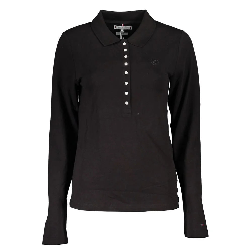 Tommy Hilfiger Black Cotton Polo Shirt - S - Polos