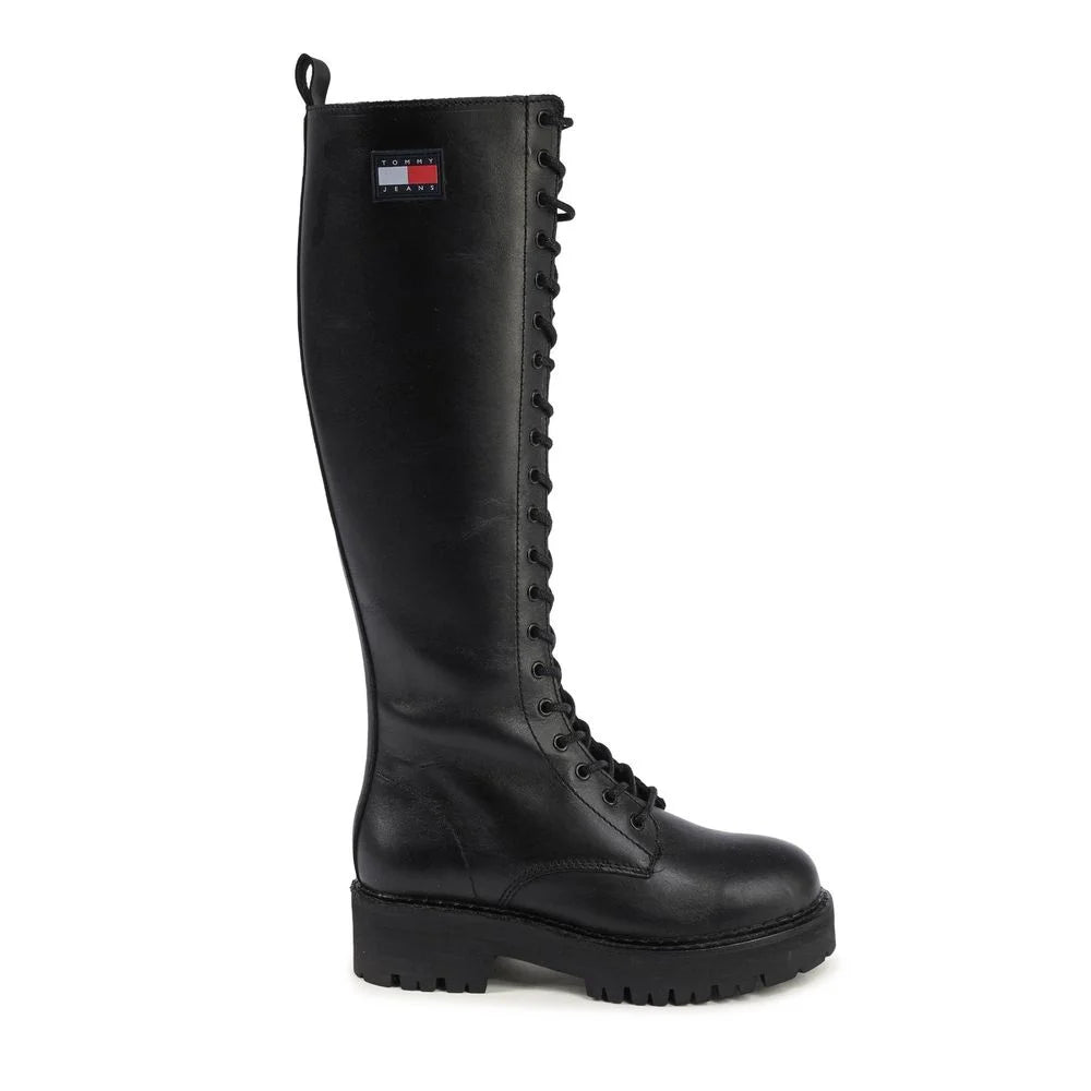 Tommy Hilfiger Black Leather Boot - EU 36 | US3 - Boots