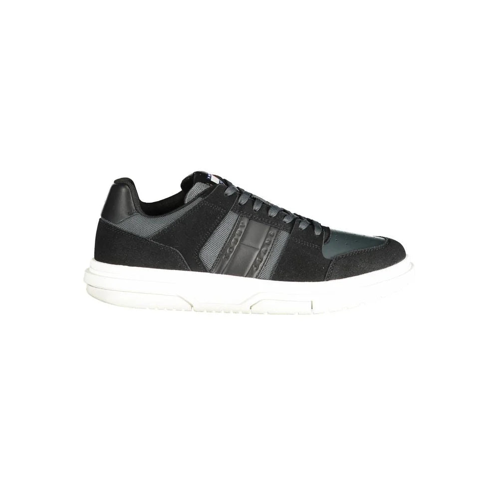 Tommy Hilfiger Black Leather Men Sneaker - Sneakers