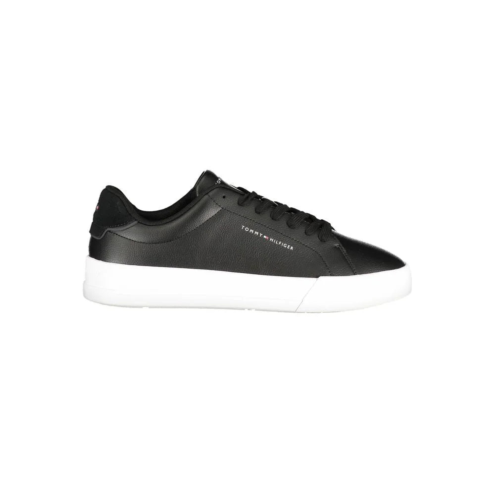 Tommy Hilfiger Black Leather Men Sneaker - Sneakers