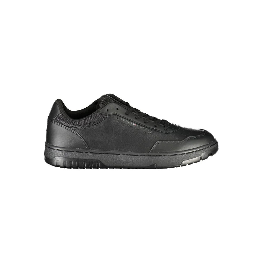 Tommy Hilfiger Black Leather Men Sneaker - Sneakers