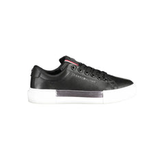 Tommy Hilfiger Black Leather Women Sneaker - Sneakers