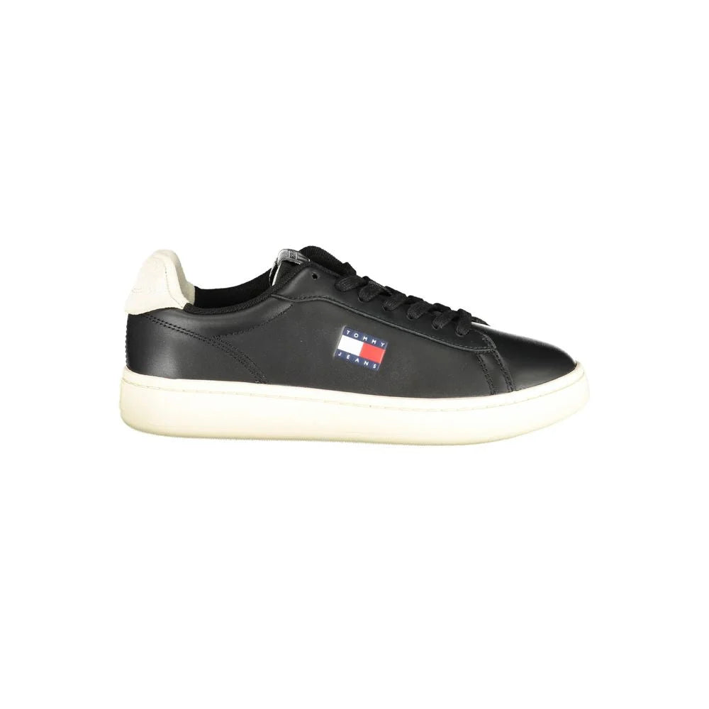 Tommy Hilfiger Black Leather Women Sneaker - Sneakers