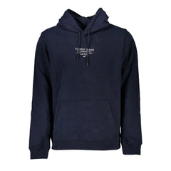 Tommy Hilfiger Blue Cotton Men Sweater with Hood - Hoodies