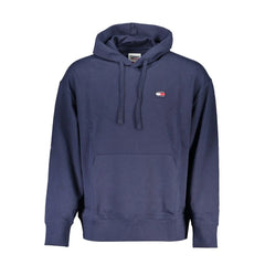 Tommy Hilfiger Blue Cotton Men Sweater with Hood - Hoodies