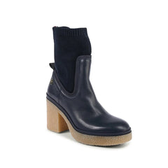 Tommy Hilfiger Blue Leather Ankle Boots - EU38/US8