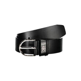 Tommy Hilfiger Chic Black Leather Belt with Metal Buckle - 70 cm / 28 Inches