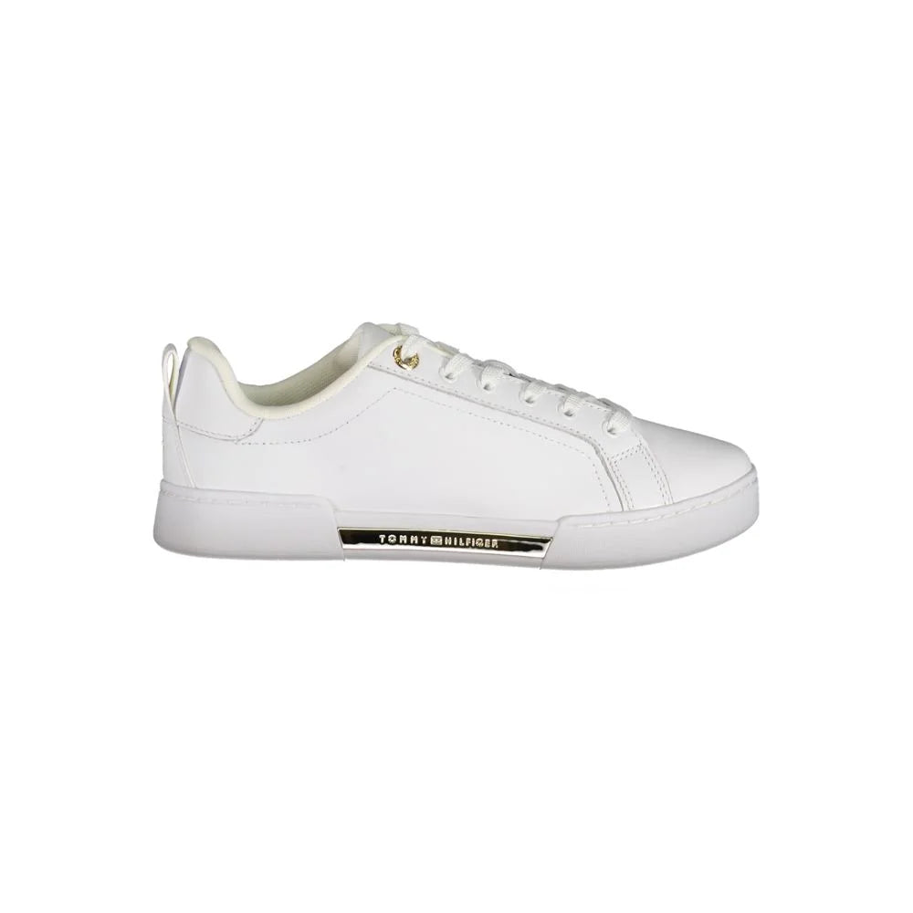 Tommy Hilfiger Chic White Lace-Up Sneakers with Contrast Detail - EU36/US6