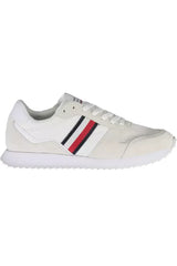 Tommy Hilfiger Eco-Conscious White Sneakers With Logo Accent - EU45/US12 - Sneakers