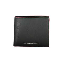 Tommy Hilfiger Elegant Black Leather Wallet - Wallets