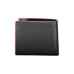 Tommy Hilfiger Elegant Black Leather Wallet - Wallets
