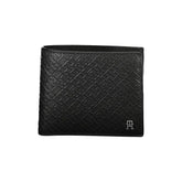 Tommy Hilfiger Elegant Black Leather Wallet with Multi-Compartments - Wallets