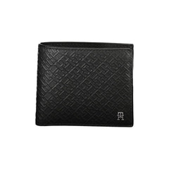 Tommy Hilfiger Elegant Black Leather Wallet with Multi-Compartments - Wallets