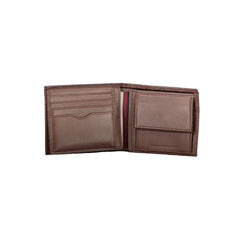 Tommy Hilfiger Elegant Brown Leather Bifold Wallet - Wallets