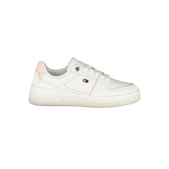 Tommy Hilfiger Elegant White Lace-Up Sneakers with Contrast Detail - Sneakers