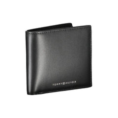 Tommy Hilfiger Sleek Black Leather Wallet for the Modern Man - Wallets
