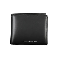 Tommy Hilfiger Sleek Black Leather Wallet for the Modern Man - Wallets