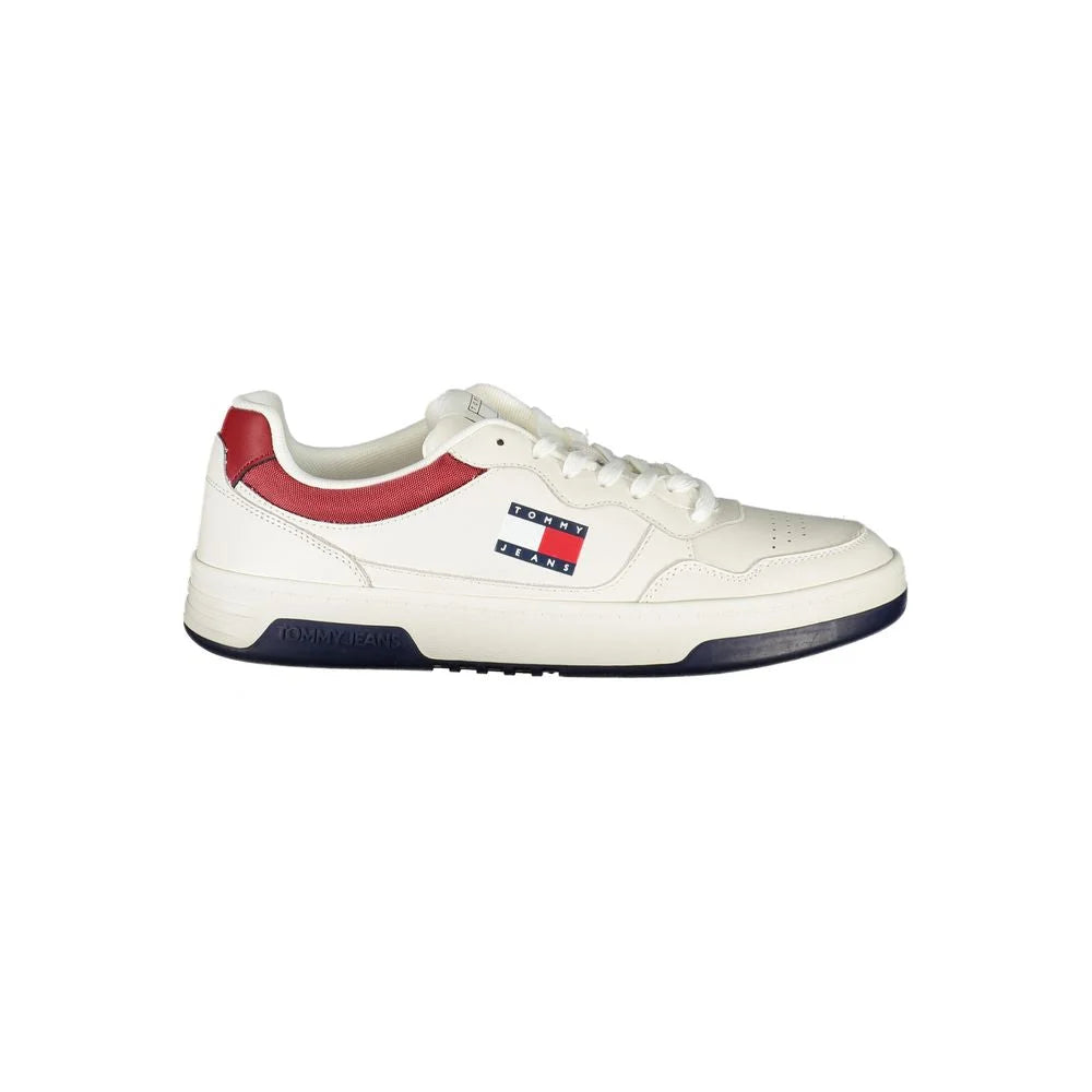 Tommy Hilfiger White Leather Men Sneaker - Sneakers