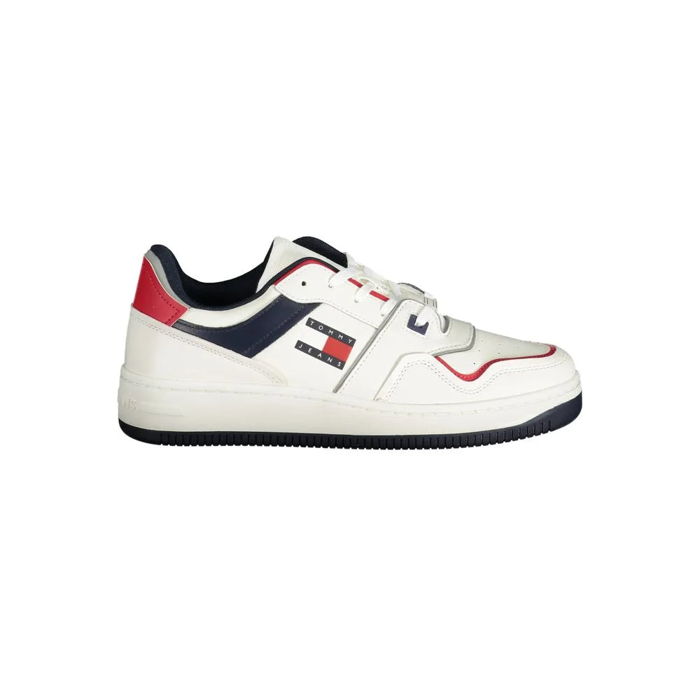 Tommy Hilfiger White Leather Men Sneaker - Sneakers
