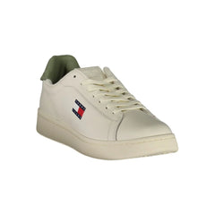 Tommy Hilfiger White Leather Men Sneaker - Sneakers
