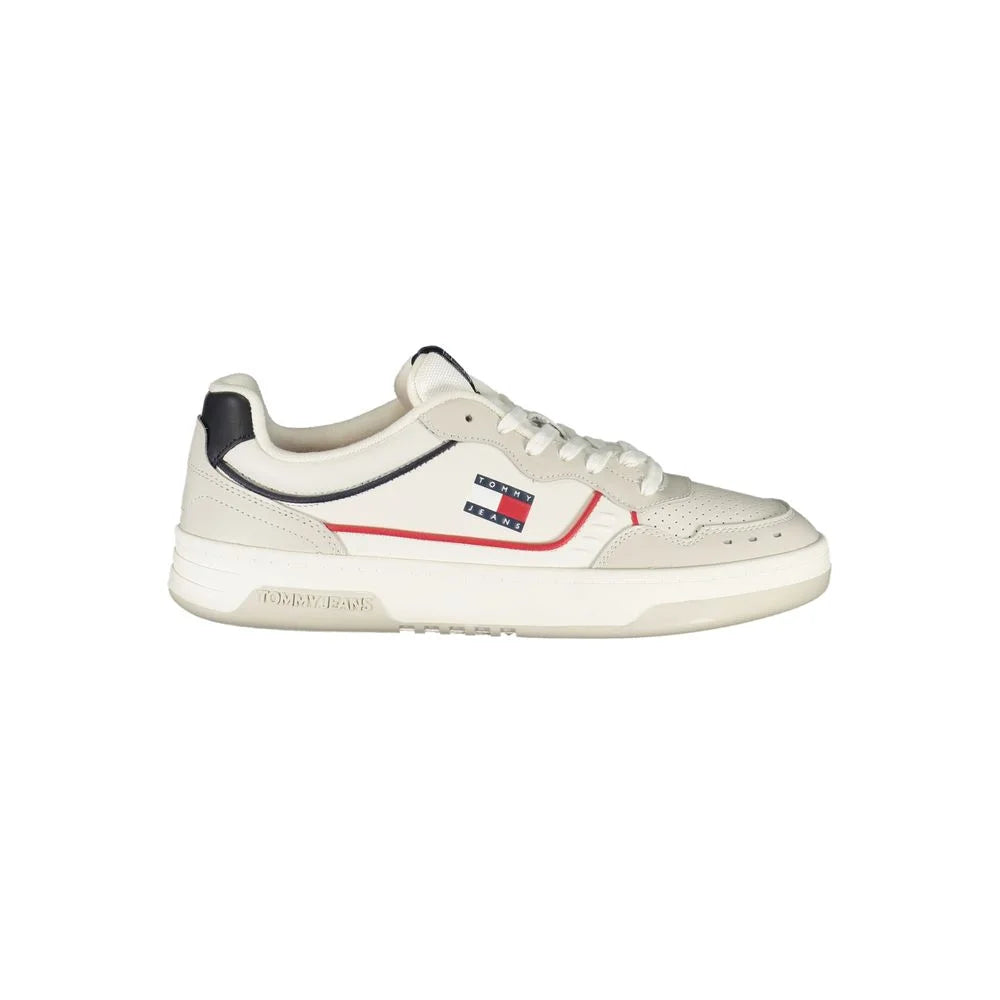 Tommy Hilfiger White Leather Men Sneaker - Sneakers