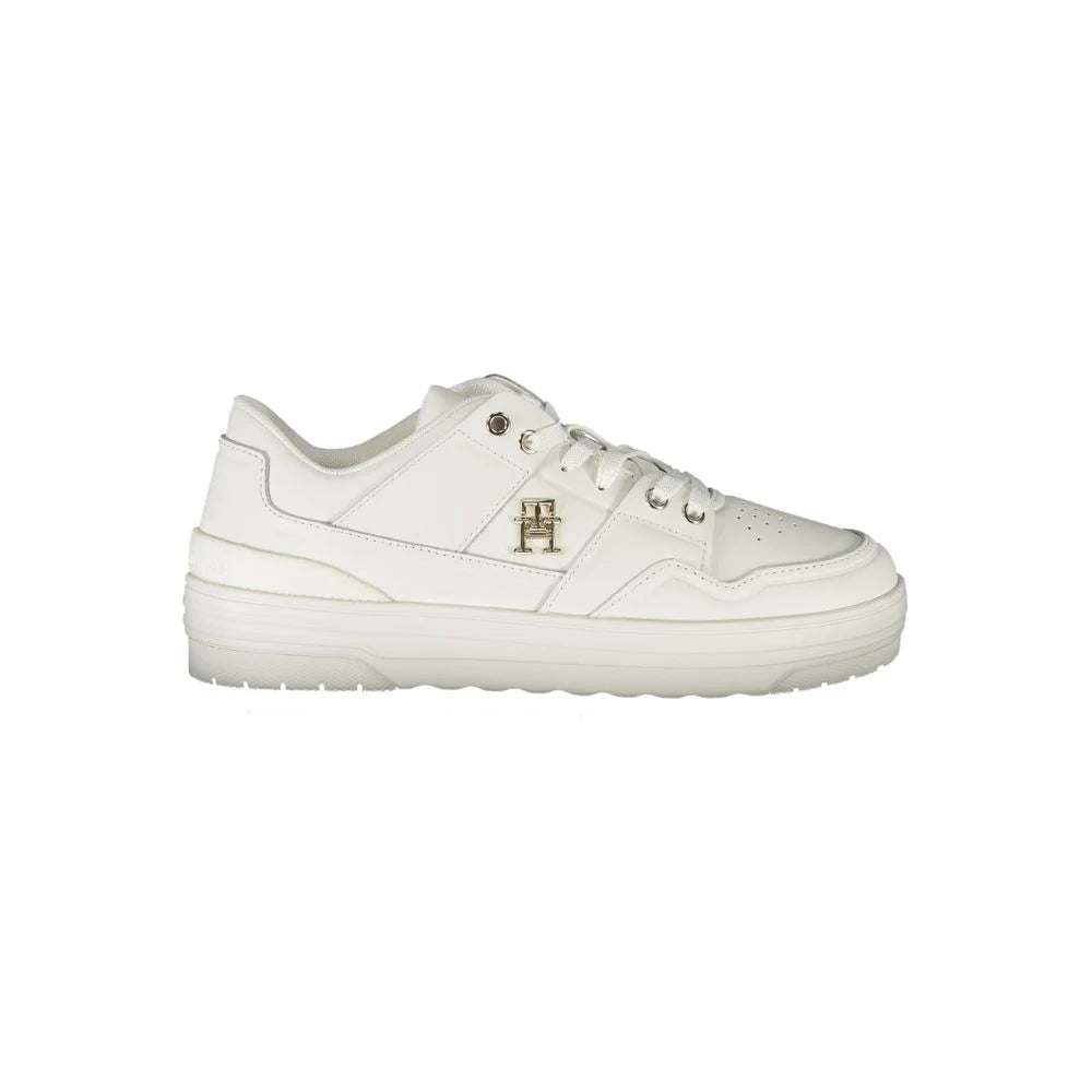Tommy Hilfiger White Leather Women Sneaker - Sneakers
