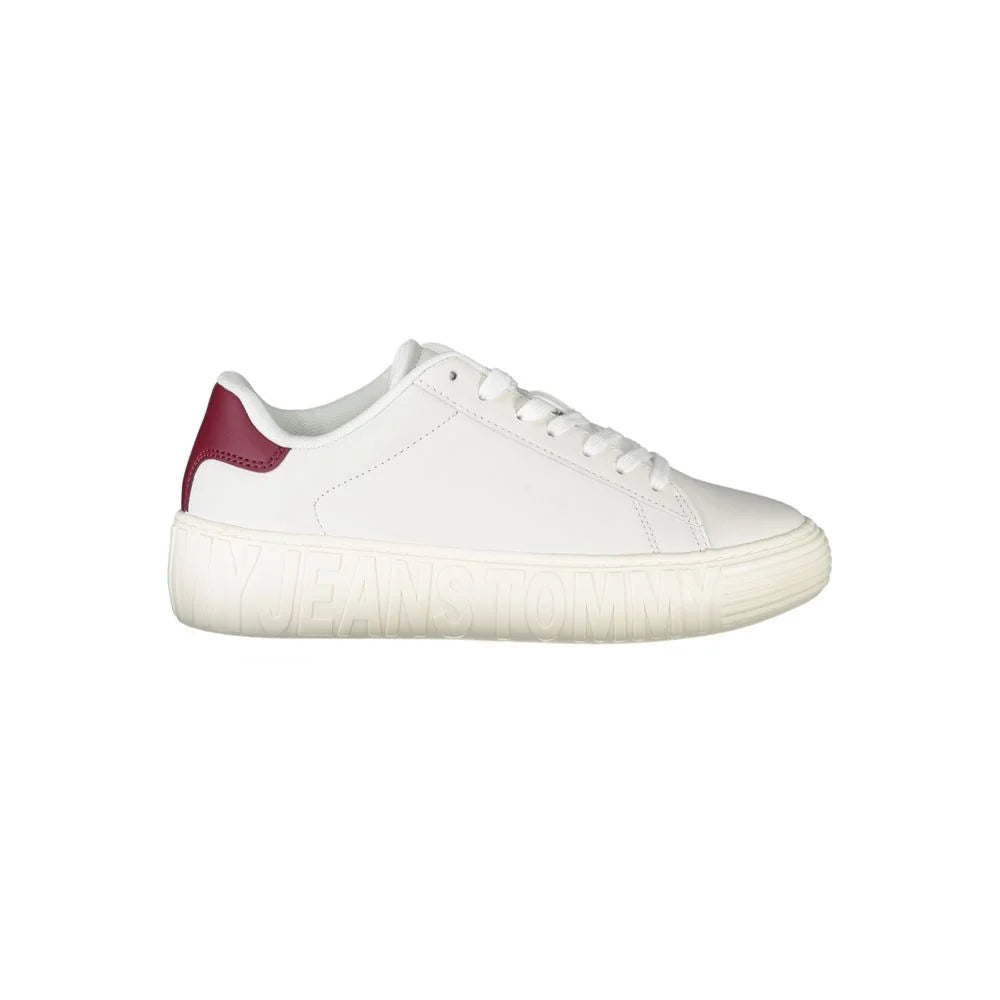 Tommy Hilfiger White Leather Women Sneaker - Sneakers
