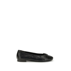 Tory Burch Black Calf Leather Bos Taurus Ballet Flats