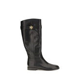 Tory Burch Black Calf Leather Bos Taurus Lace-Up Boots