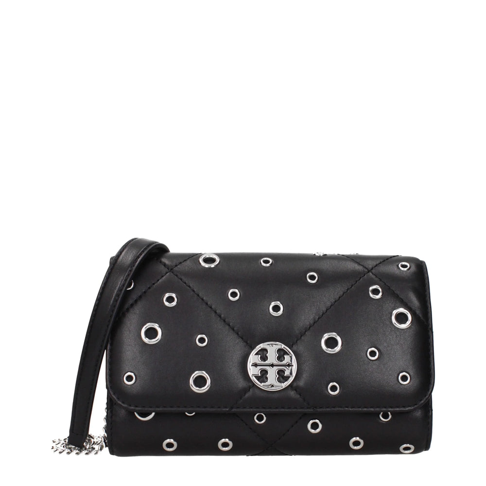 Tory Burch Black Leather Clutch Bag