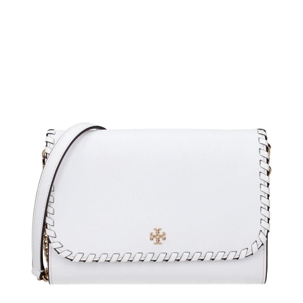 Biele koženkové spojkové tašky Tory Burch