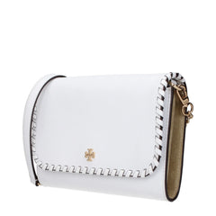 Biele koženkové spojkové tašky Tory Burch