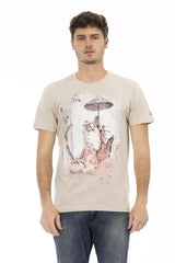Trussardi Action Beige Cotton Men T-Shirt - T-Shirts