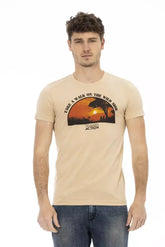 Trussardi Action Beige Cotton Men T-Shirt - T-Shirts
