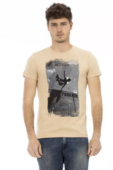 Trussardi Action Beige Cotton Men T-Shirt - T-Shirts