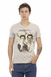 Trussardi Action Beige Cotton Men T-Shirt - T-Shirts
