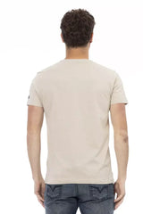 Trussardi Action Beige Cotton Men T-Shirt - T-Shirts
