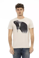 Trussardi Action Beige Cotton Men T-Shirt - T-Shirts