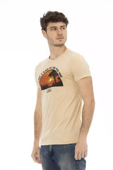 Trussardi Action Beige Cotton Men T-Shirt - T-Shirts
