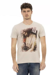 Trussardi Action Beige Cotton Men T-Shirt - T-Shirts