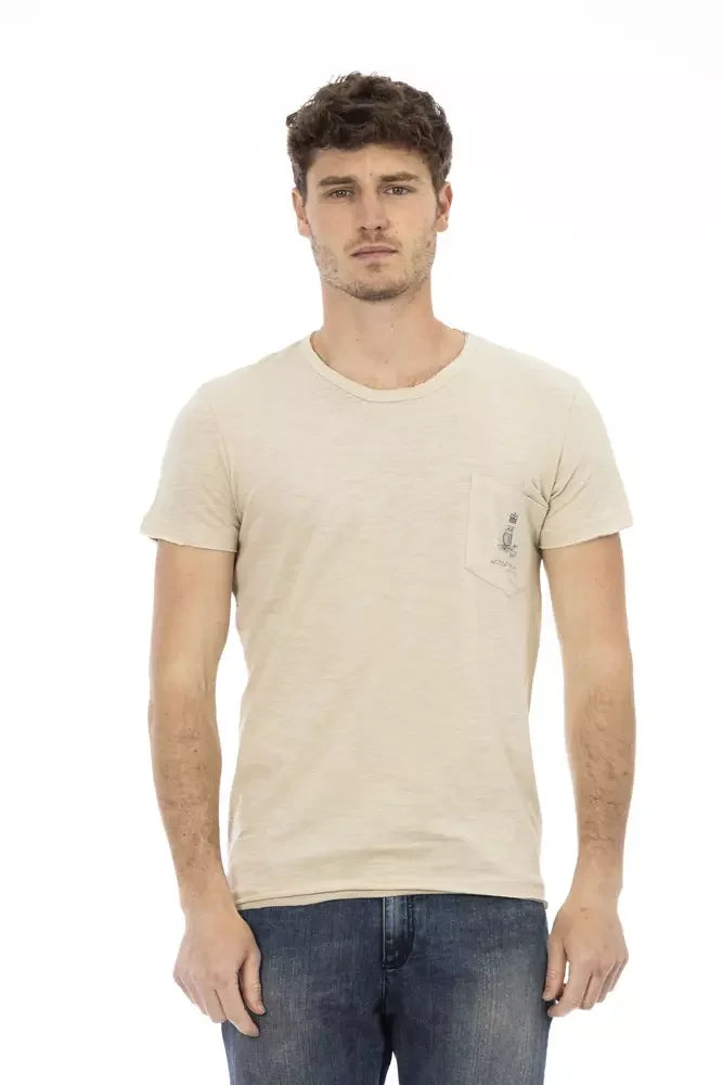 Trussardi Action Beige Cotton Men T-Shirt - XL - T-Shirts