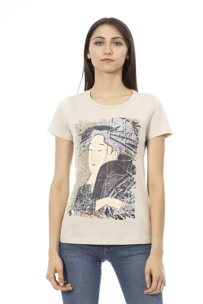 Trussardi Action Beige Cotton Women T-Shirt - T-Shirts